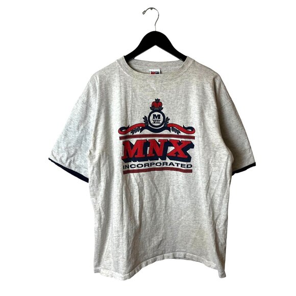 MNX Incorporated T Shirt Vintage 90s Large L Adult Gray Graphic Tee - Picture 1 of 16